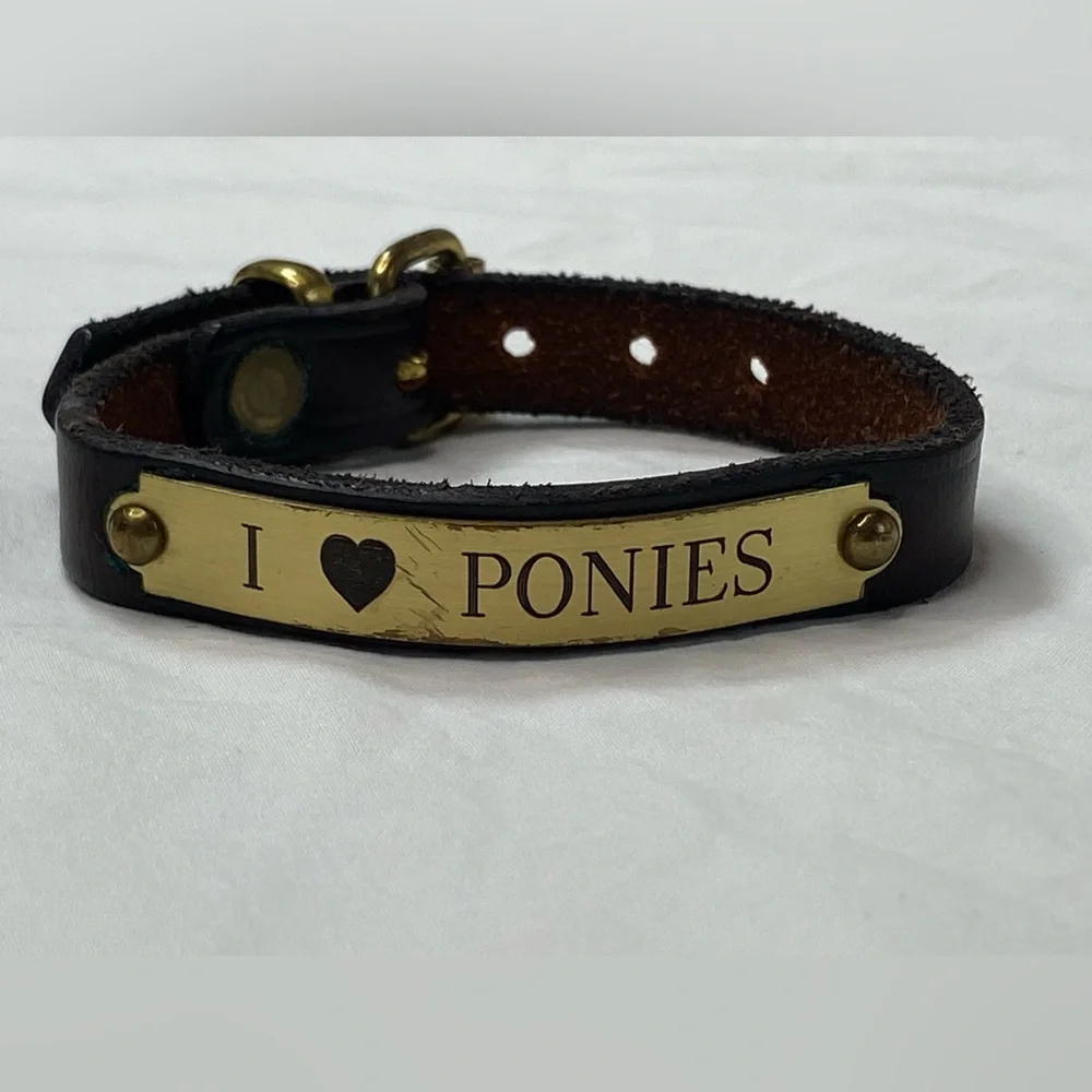 I ♥ PONIES Leather Bracelet with Brass Plate 8